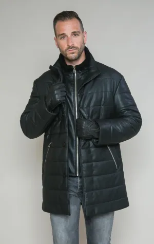 Men's Wadded Leather Jacket