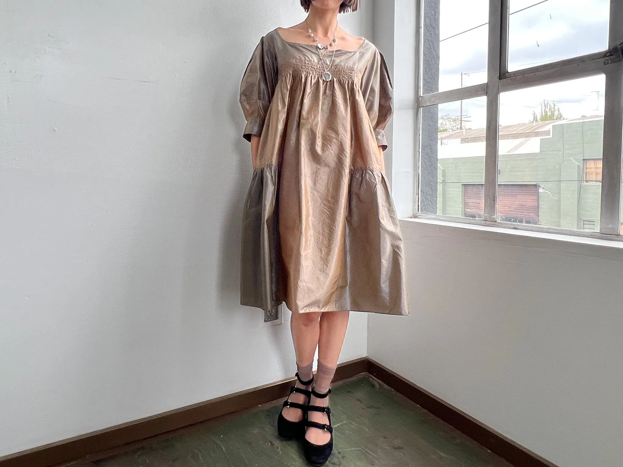 Miu Miu Iridescent Silk Tulle Dress (L)