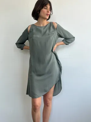 Morgane Le Fay Slate Silk Dress (S)