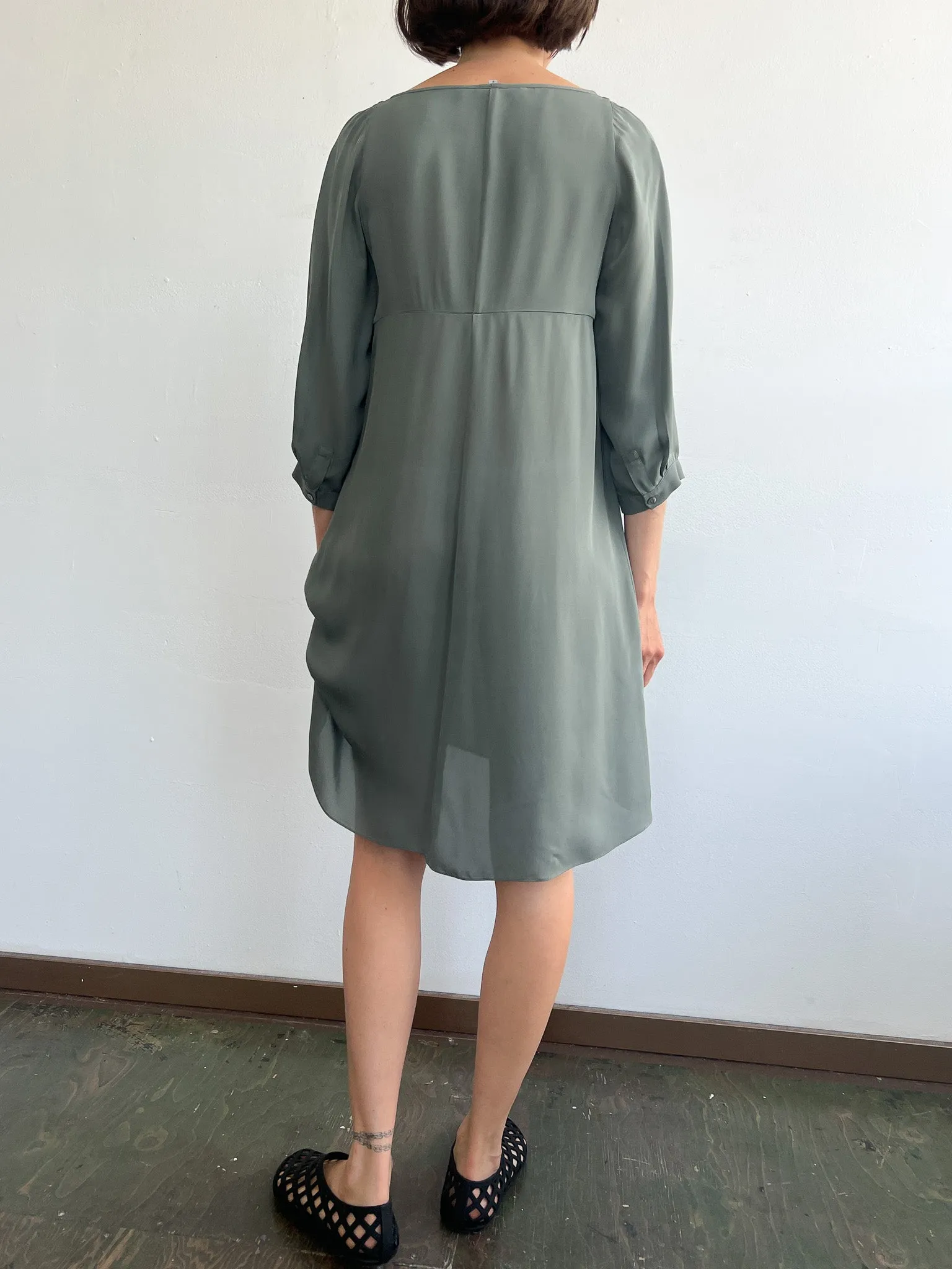 Morgane Le Fay Slate Silk Dress (S)
