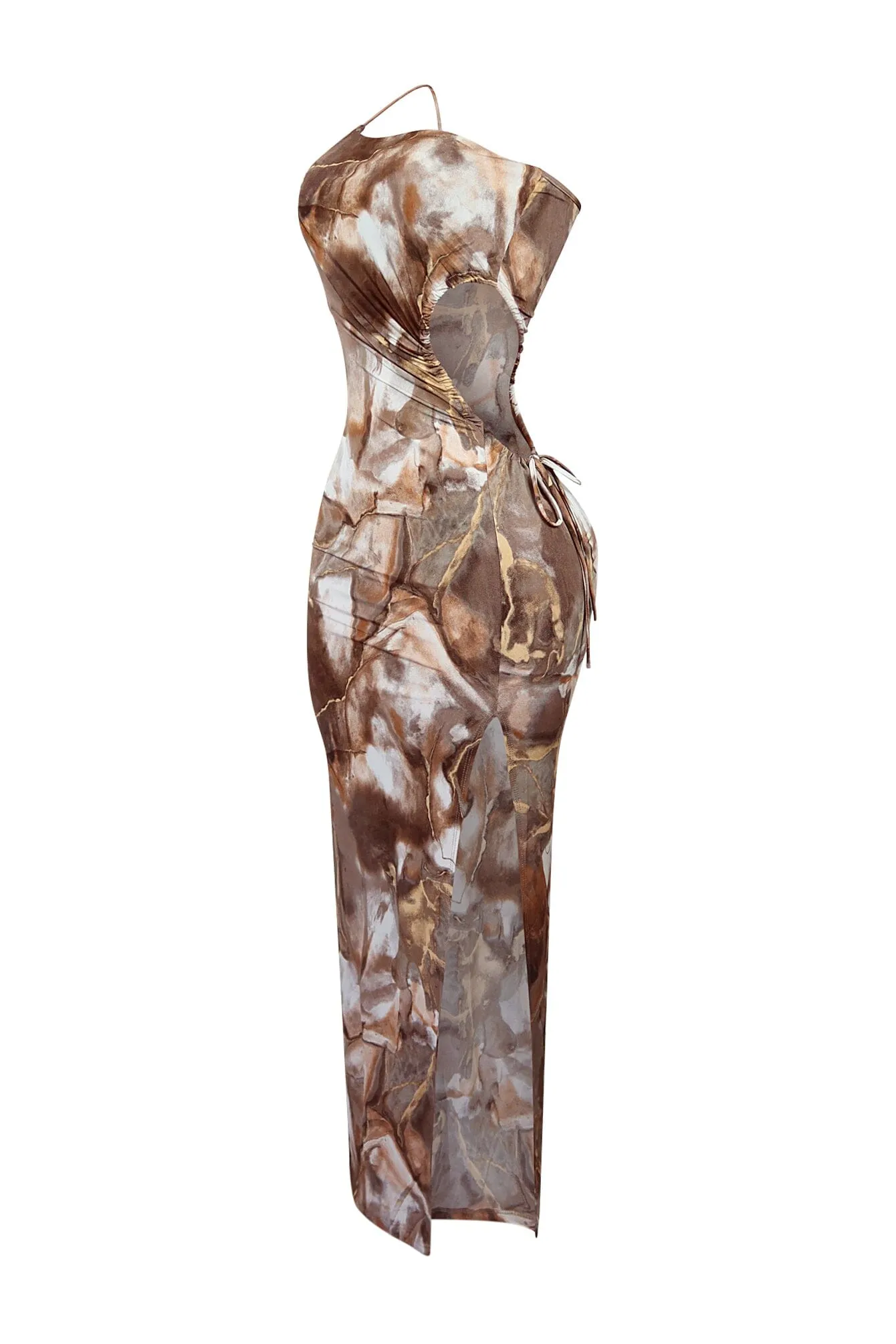 Myla Marble Print One Shoulder Maxi Dress
