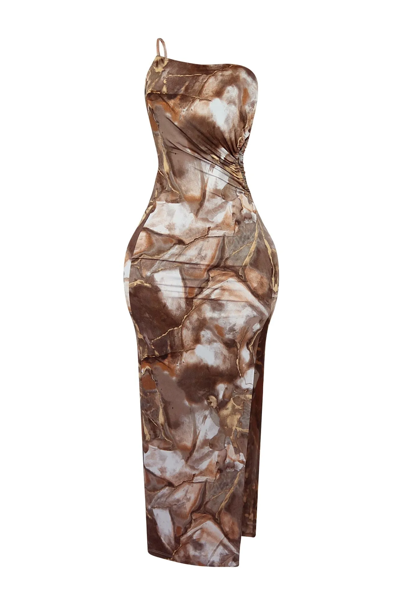Myla Marble Print One Shoulder Maxi Dress