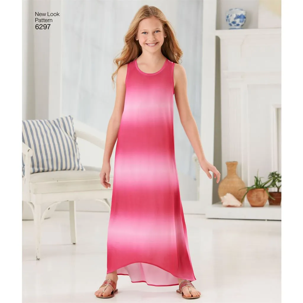 New Look Pattern 6297 Girls' Knit Dress