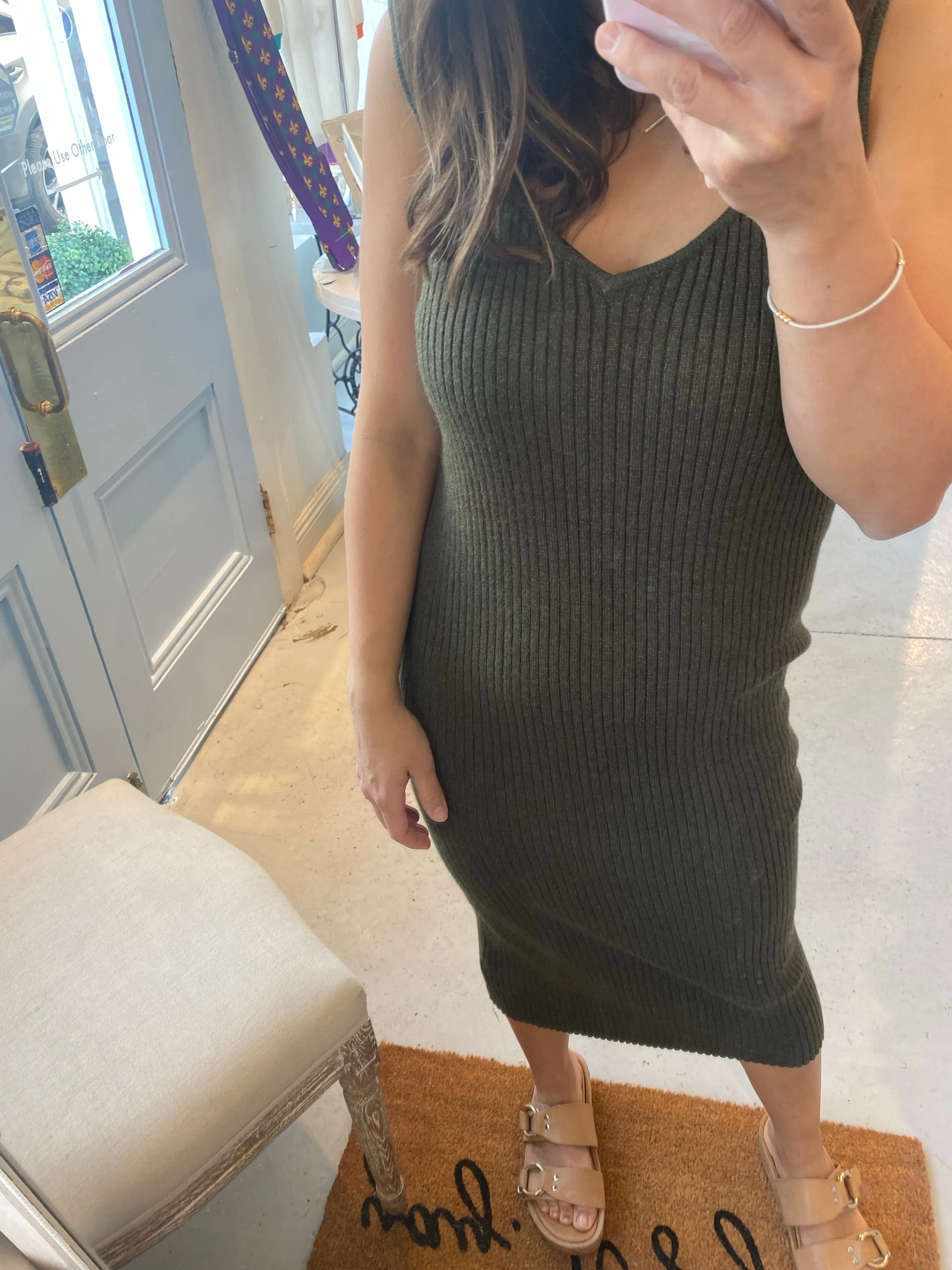 Olive Boulder Knit Dress