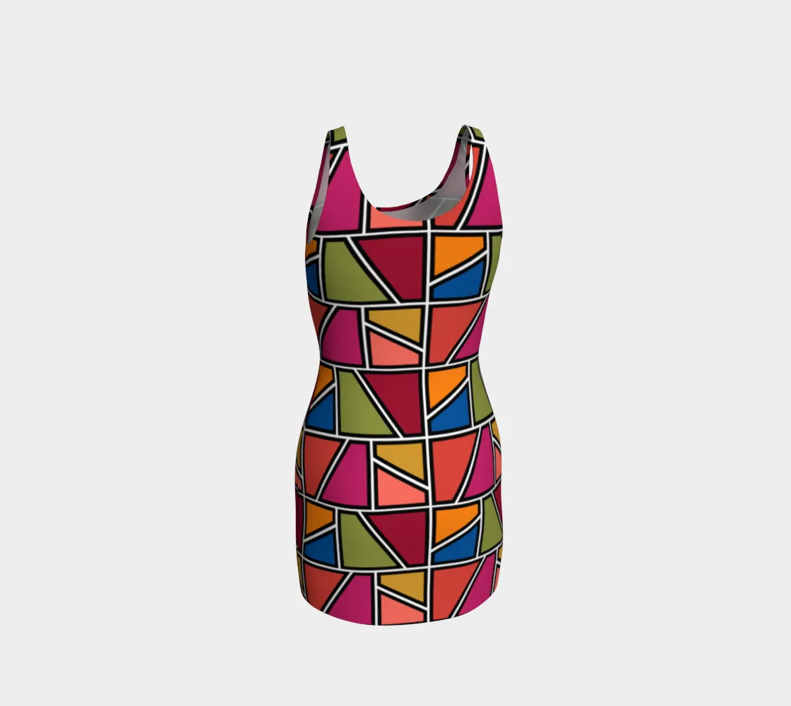 Painted Window Pane Bodycon Dress