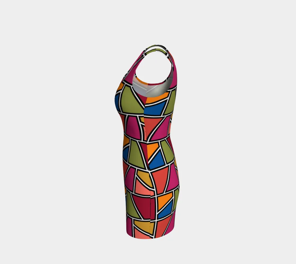 Painted Window Pane Bodycon Dress