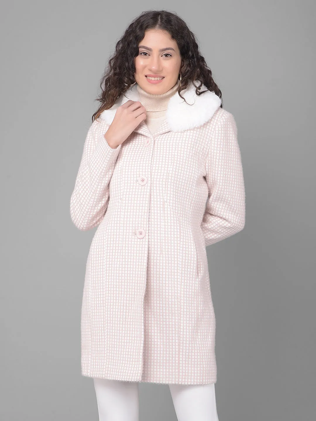 Pink Checked Overcoat