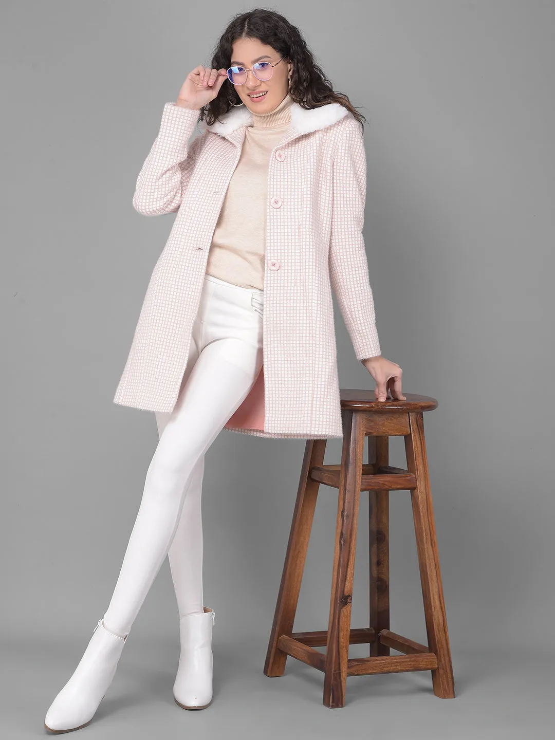 Pink Checked Overcoat
