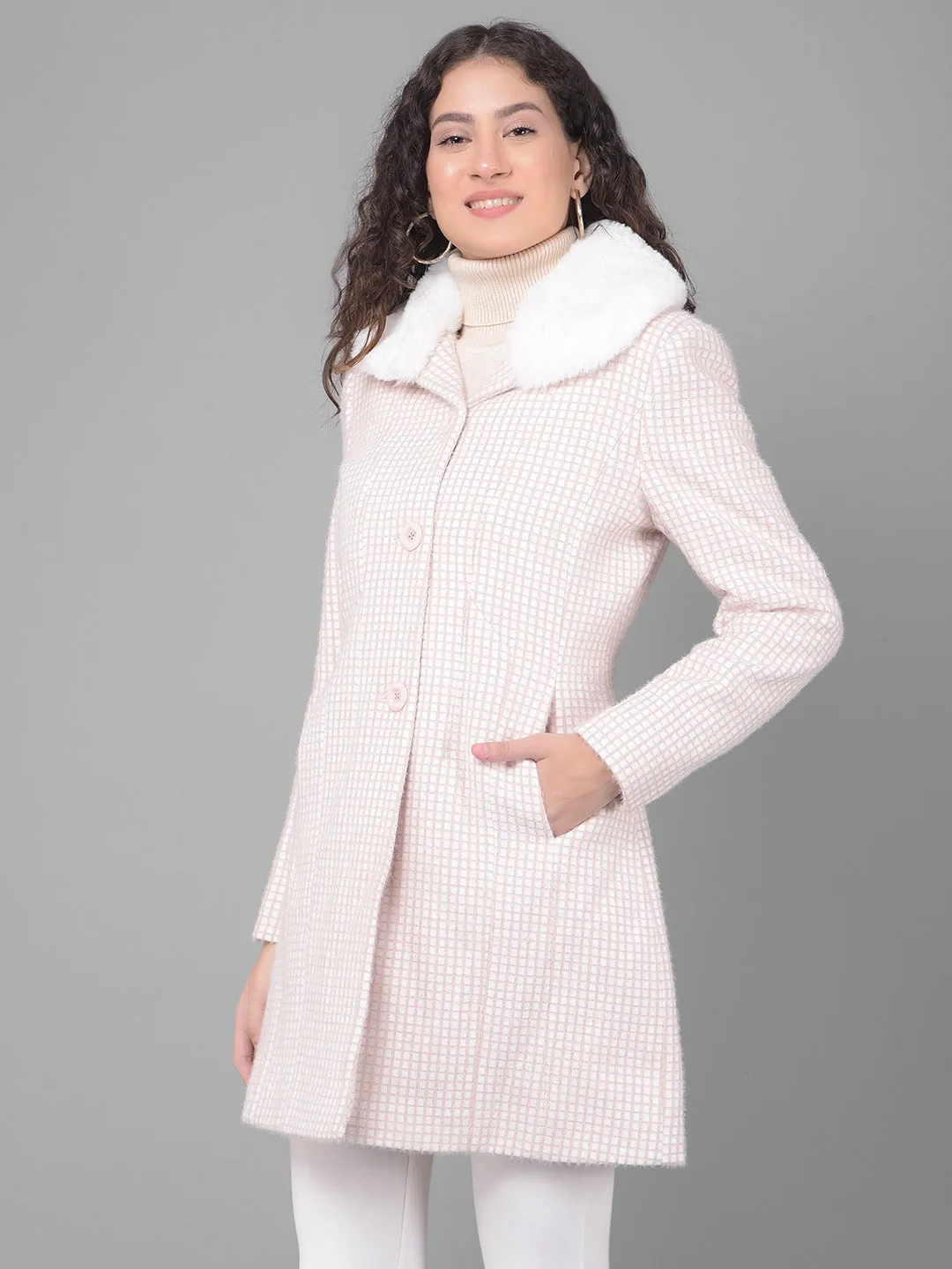 Pink Checked Overcoat