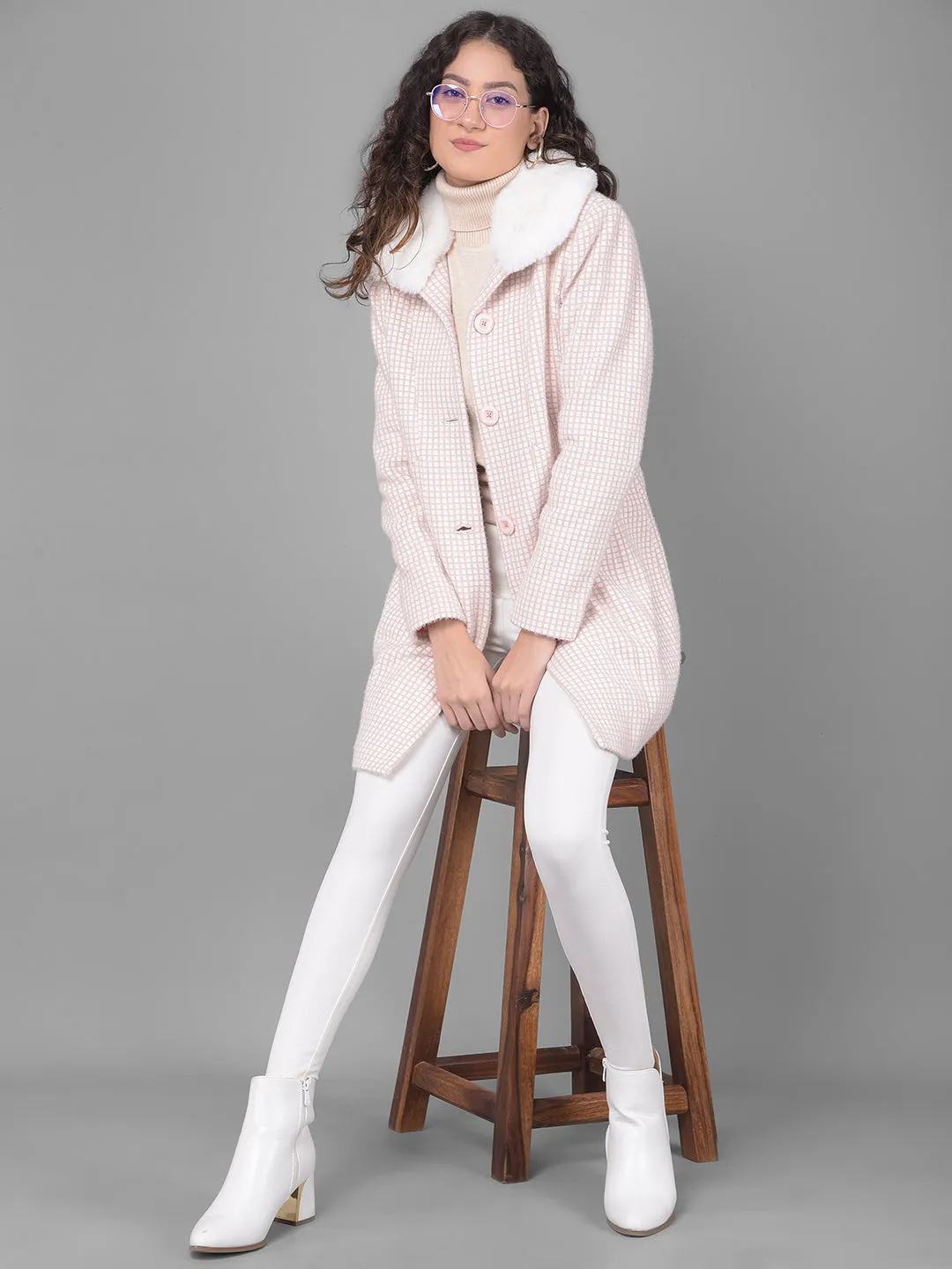 Pink Checked Overcoat