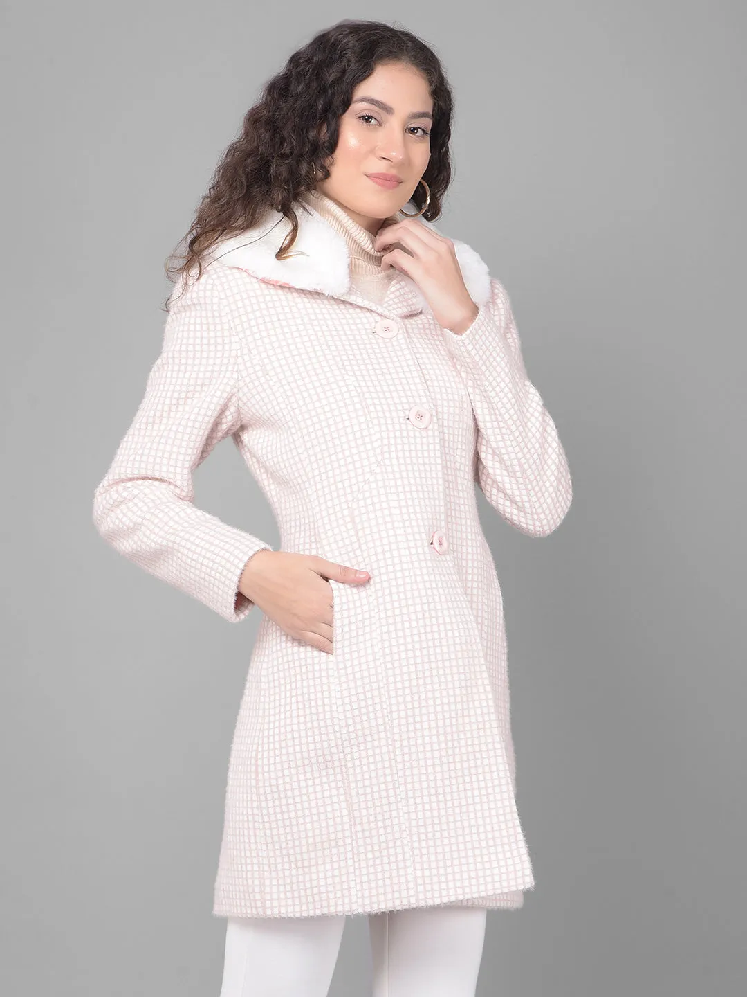 Pink Checked Overcoat