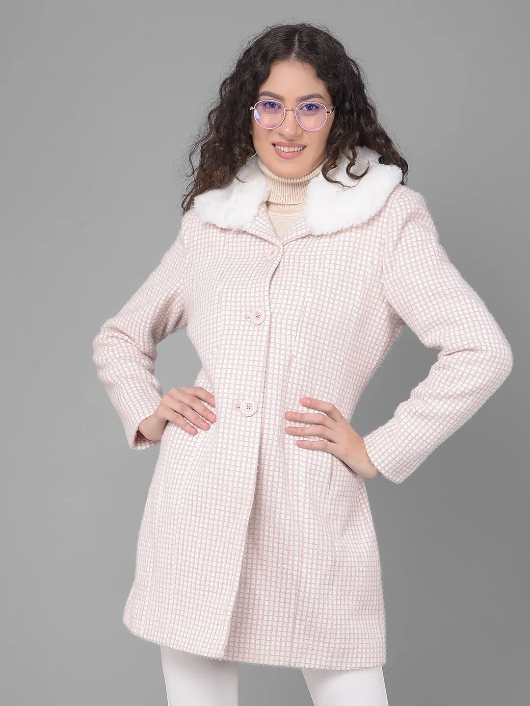 Pink Checked Overcoat