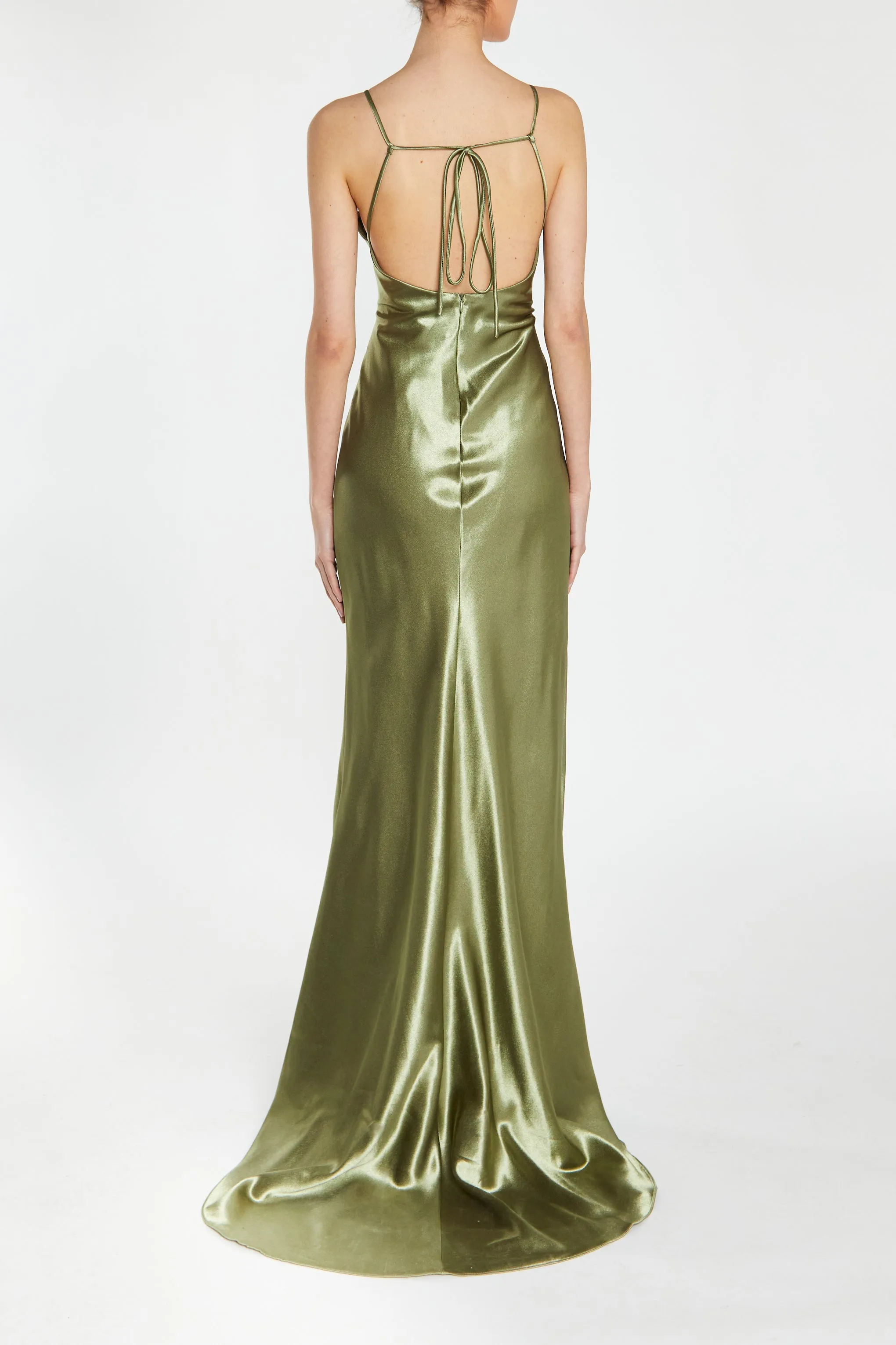 Pippa Sage Green Bridesmaid Cowl-Neck Slip Dress