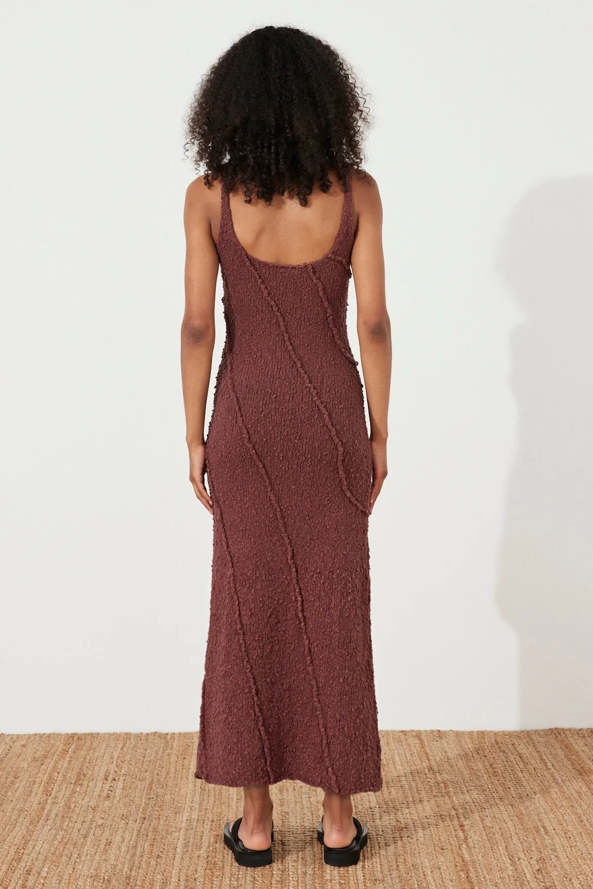 Plum Boucle Knit Dress