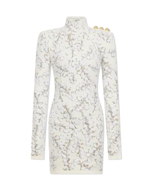 Redcurrant Jacquard Velvet Knit Mini Dress
