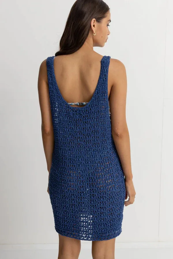 RHYTHM Women's Maddie Knit Scoop Mini Dress Blue