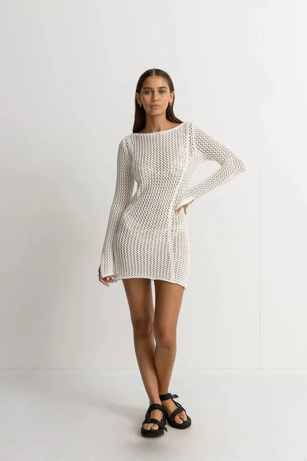 RHYTHM Women's Seashell Crochet Dress Cream