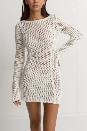 RHYTHM Women's Seashell Crochet Dress Cream