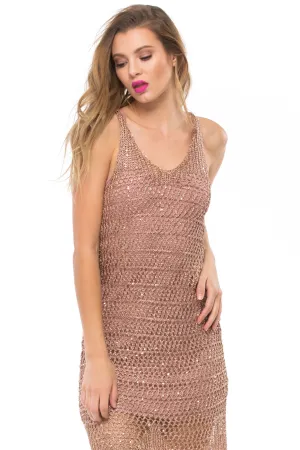 Rose Gold Knit Dress