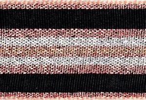 Rose Gold Sparkle Stripe Ribbon cut to 80CM (24 pieces)