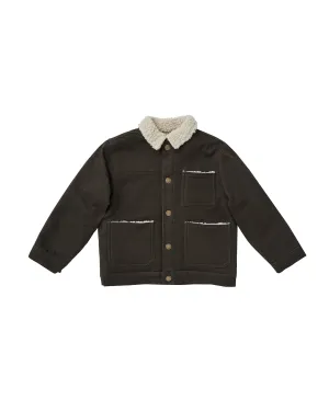 Rylee & Cru Vintage Black Shearling Chore Coat