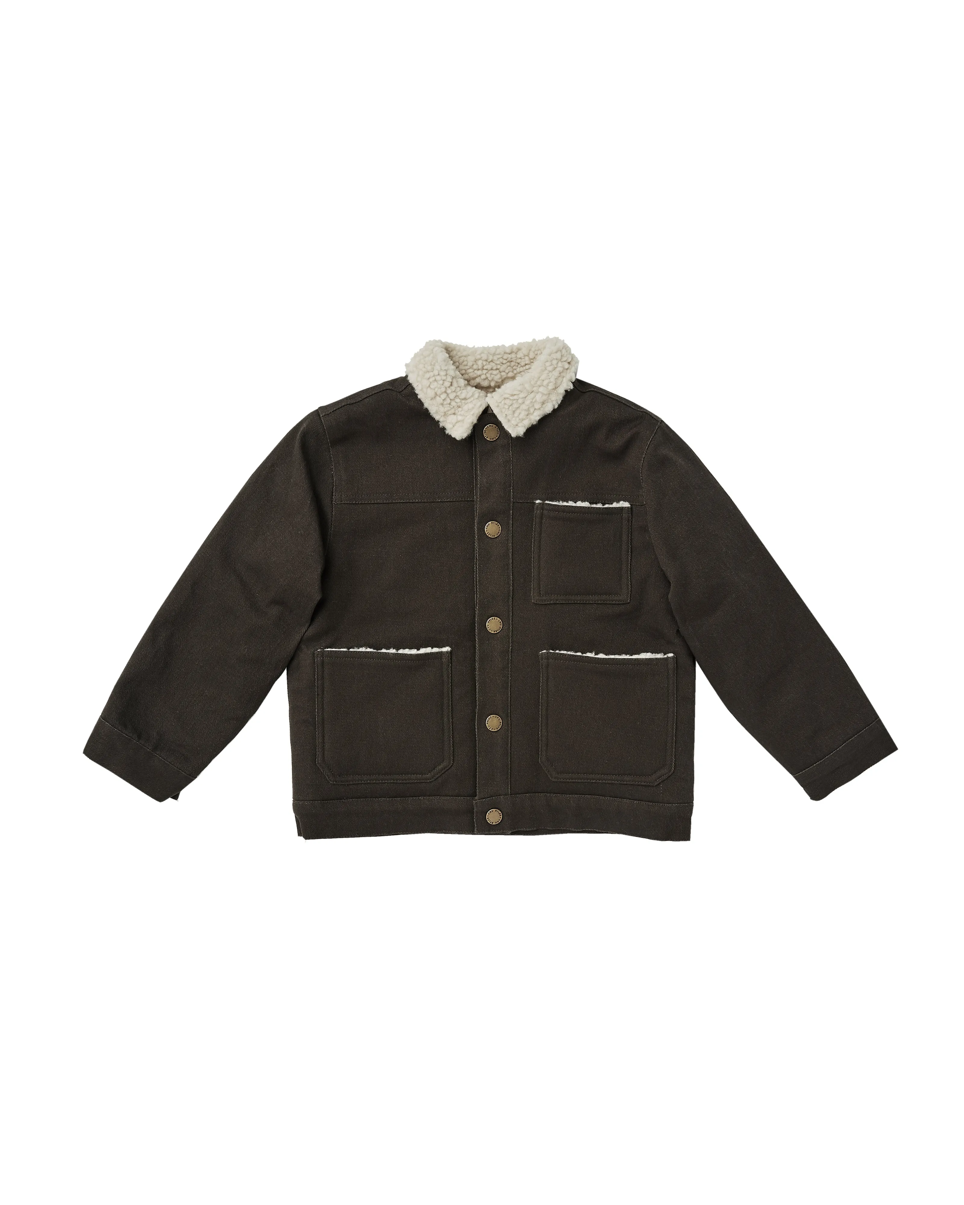 Rylee & Cru Vintage Black Shearling Chore Coat