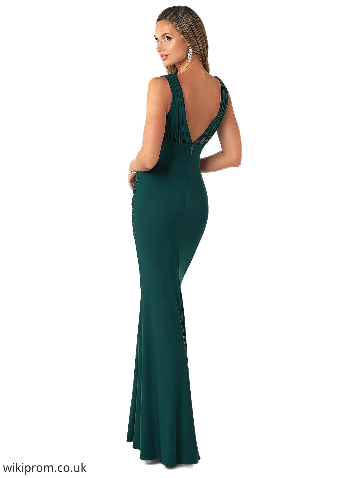 Saniya Sheath Pleated Luxe Knit Floor-Length Dress SWKP0019797