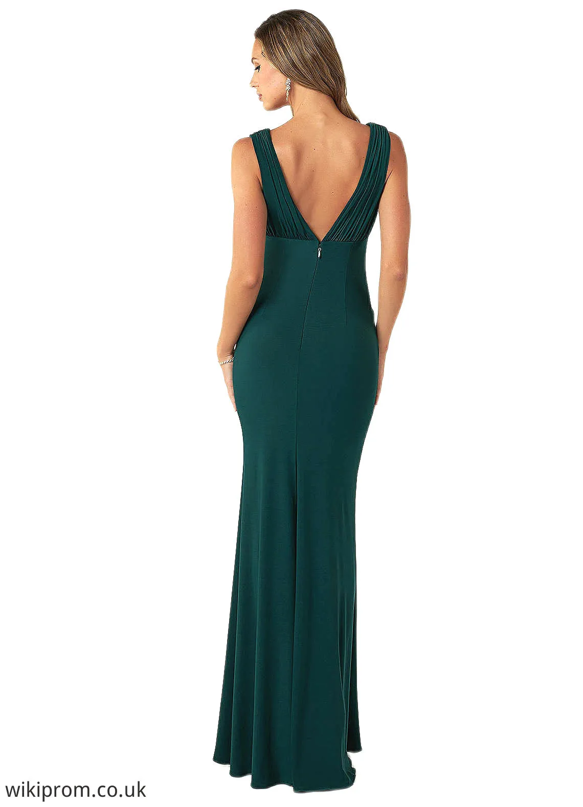 Saniya Sheath Pleated Luxe Knit Floor-Length Dress SWKP0019797