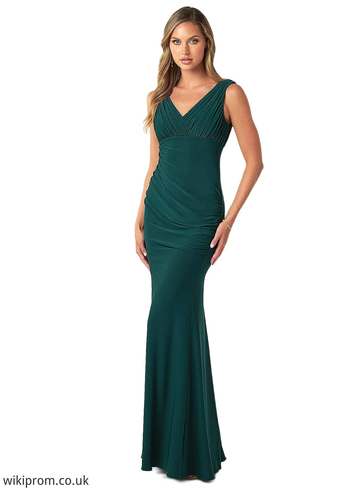 Saniya Sheath Pleated Luxe Knit Floor-Length Dress SWKP0019797