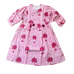 Sapna Dress | Pink Palms