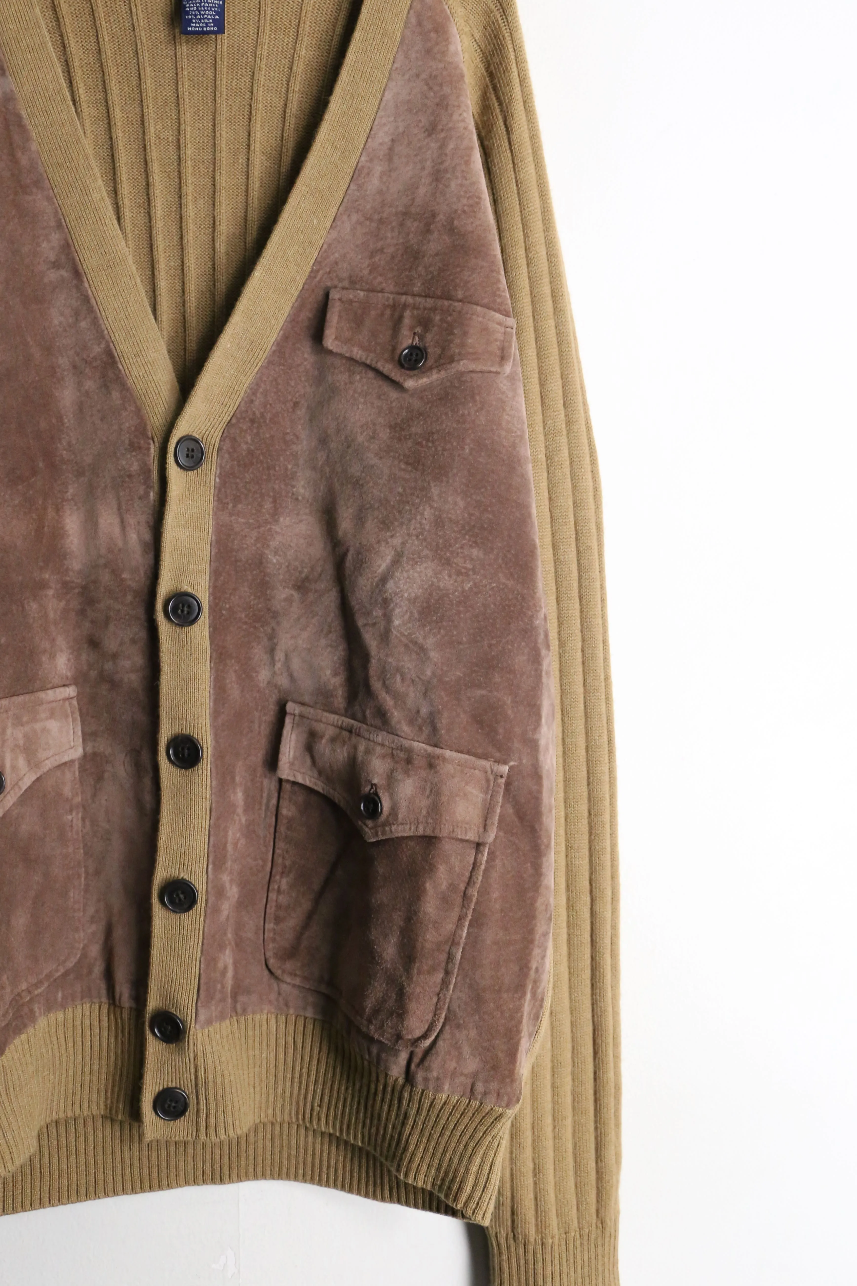 suede switch knit cardigan