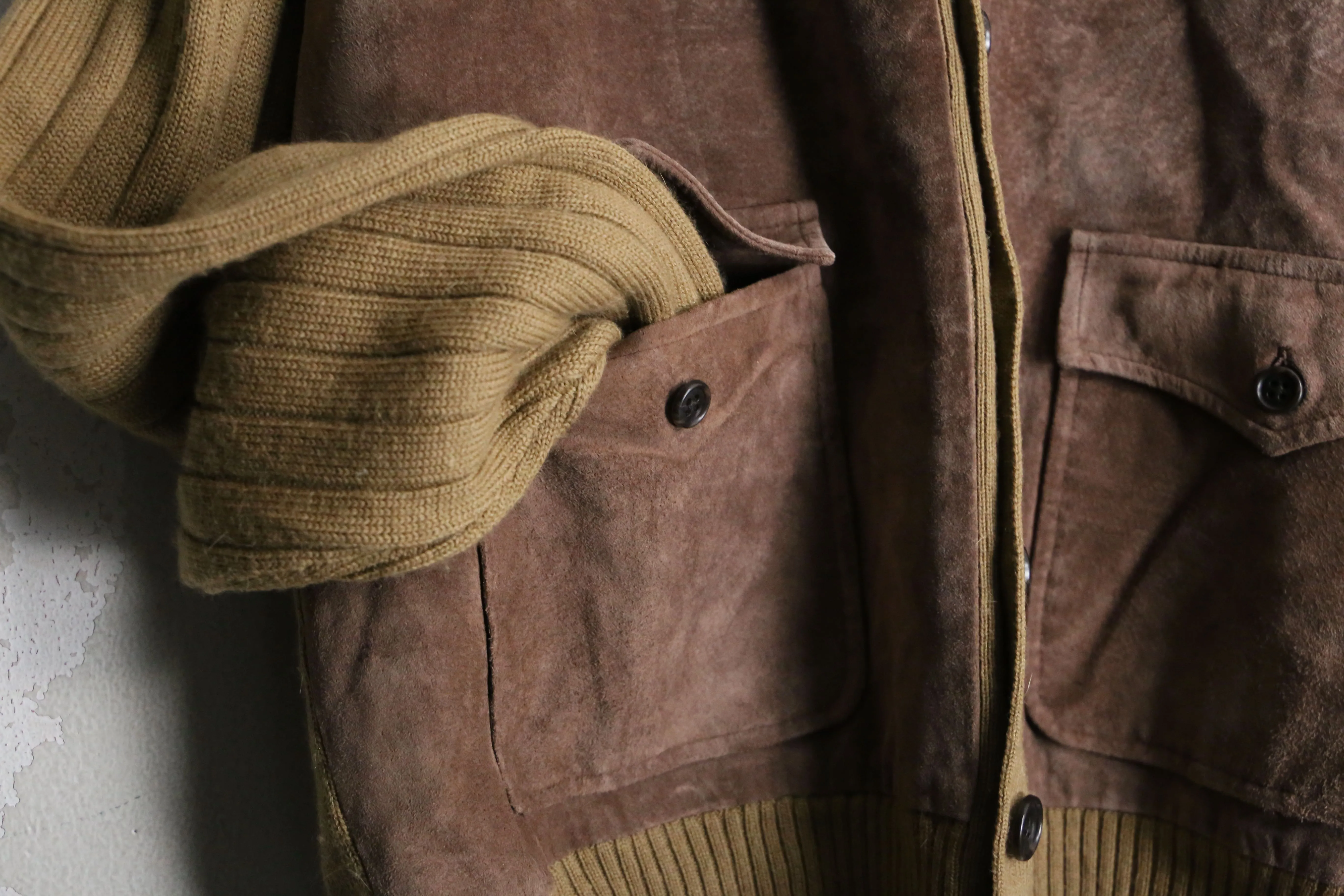 suede switch knit cardigan