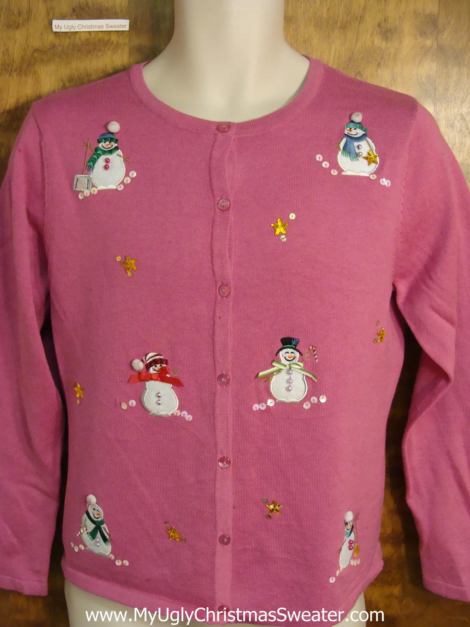 Super Cute Pink Holiday Sweater with Sequins CHILD or XS Adult