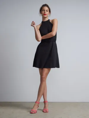 Tall Belted Halter Flare Dress - City Knits