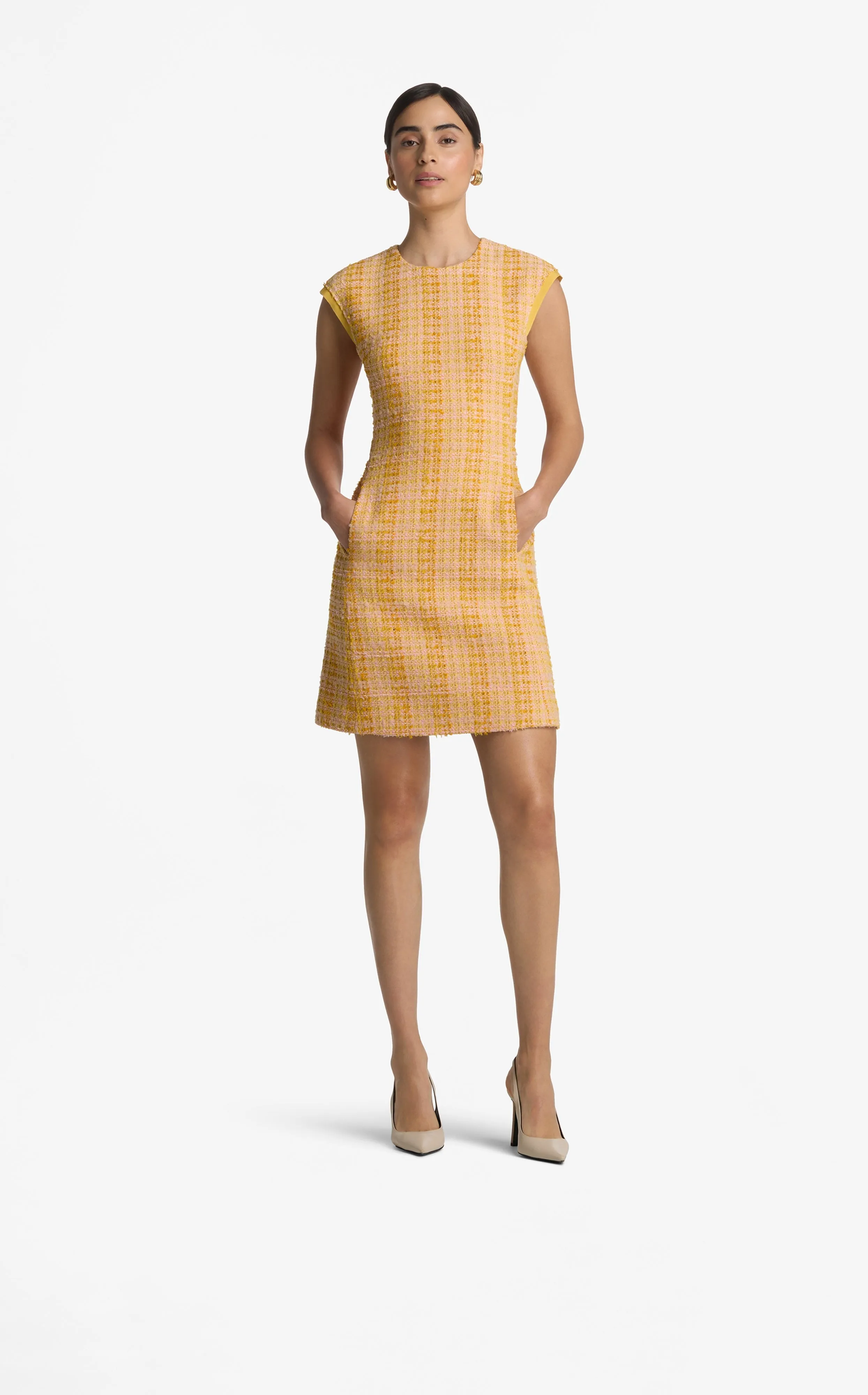 Textured Slub Tweed Dress