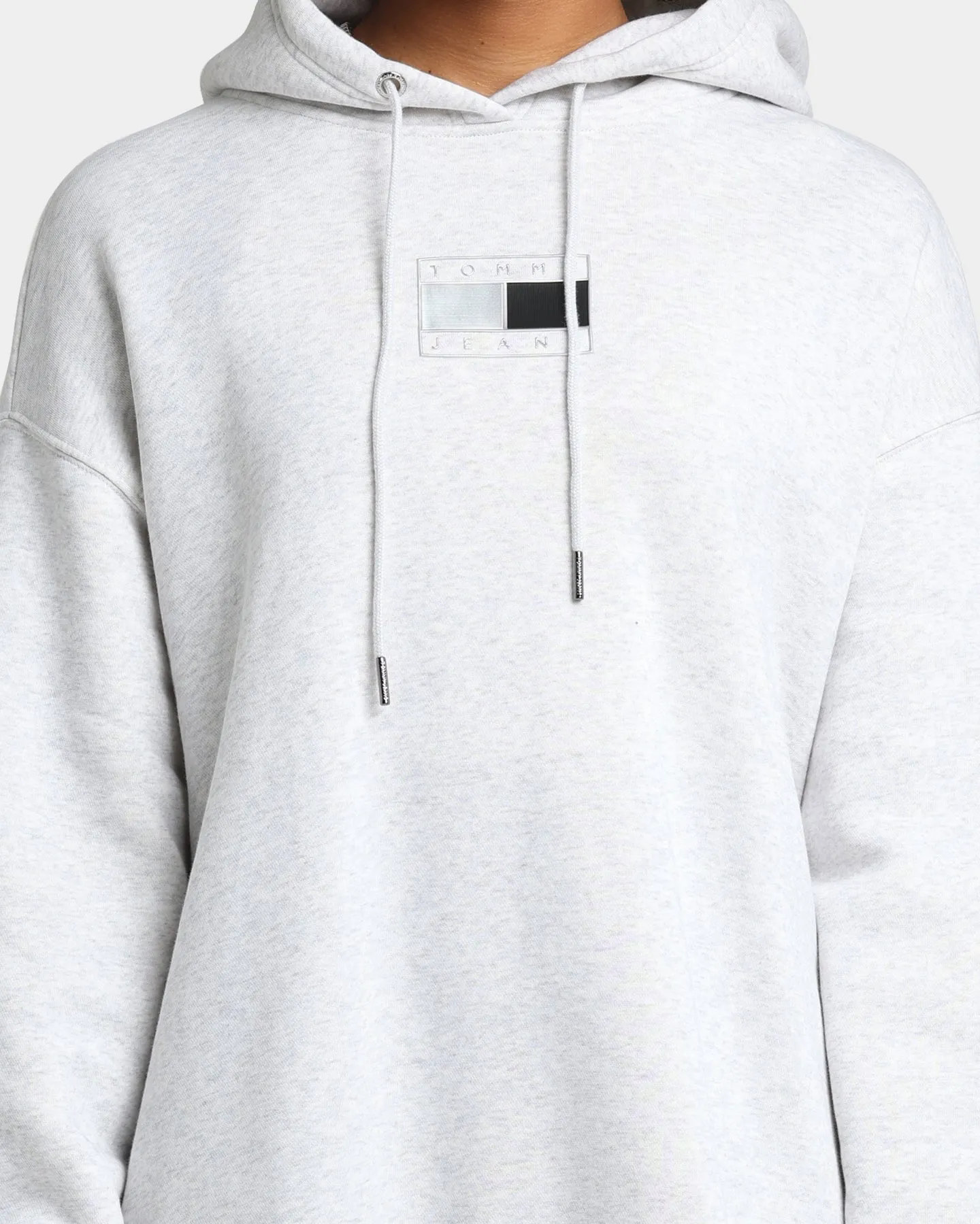 Tommy Jeans Women's Metallic Hoodie Dress Silver Grey Heather