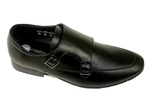 Umi 21337 Leather Boy's Shoe - Double Monk Strap - Black