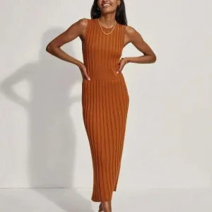 Varley - Florian Ribbed Bodycon - Rust