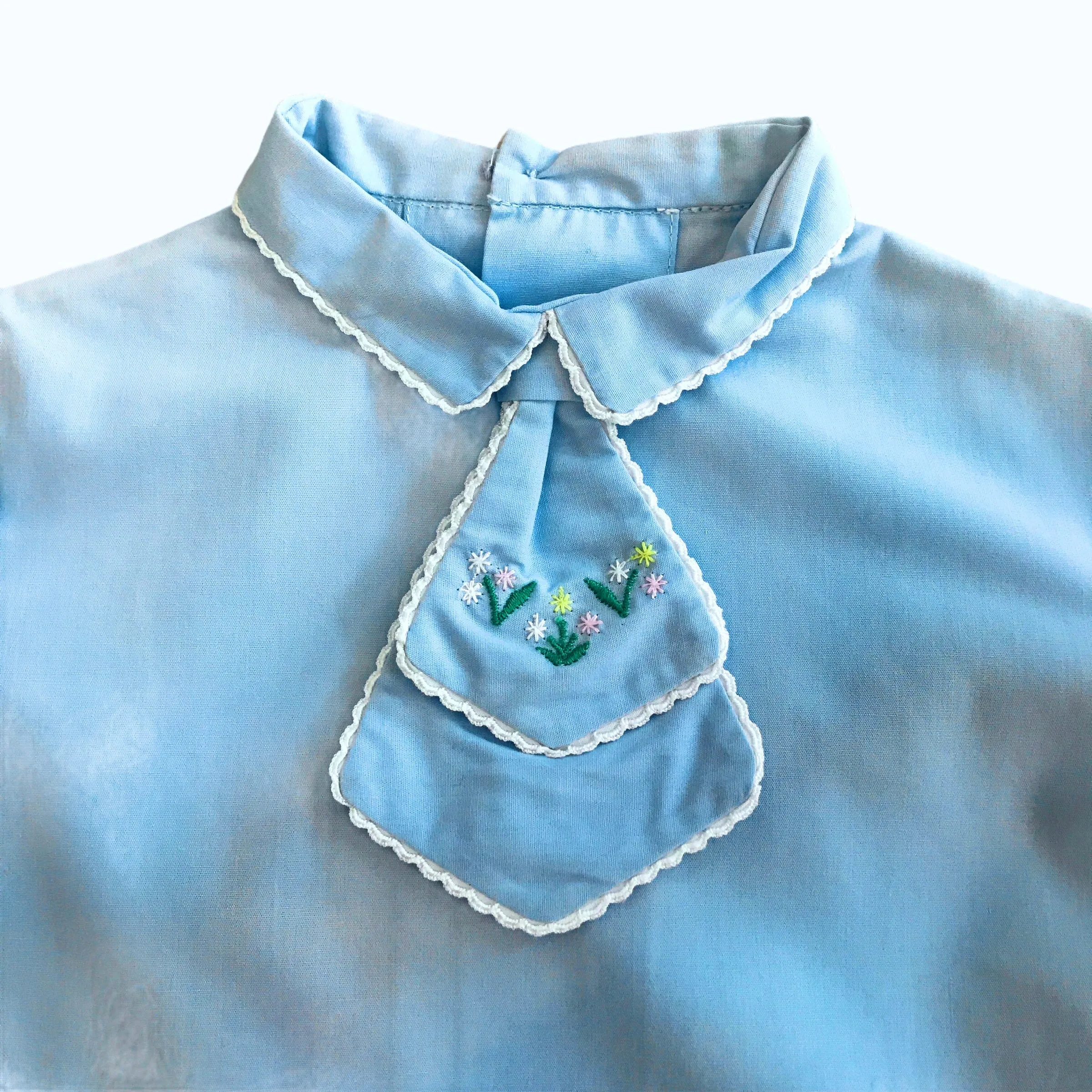 Vintage 60s Baby Blue Pleated Dress French Made 6-9 Months