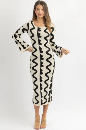 WAVY KNIT MAXI DRESS