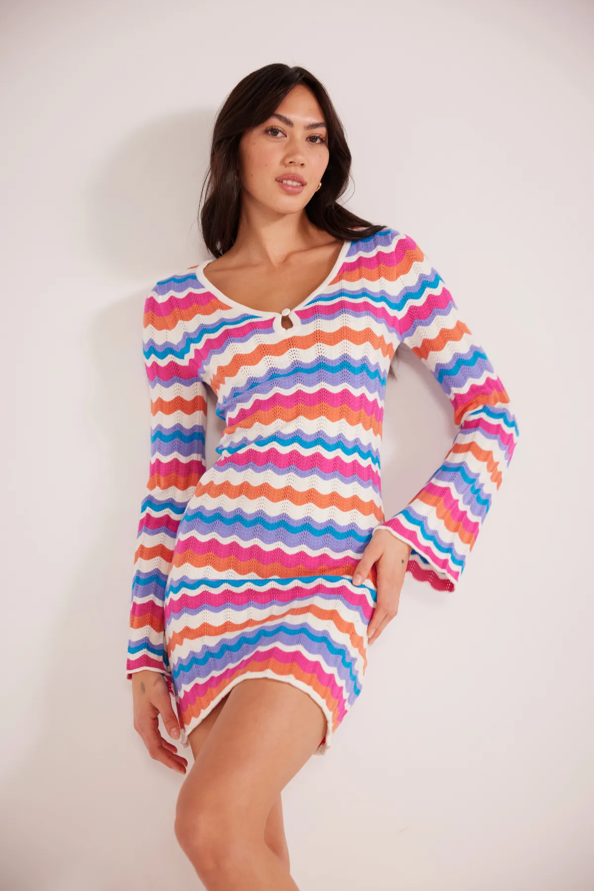Wilma Pointelle Knit Dress