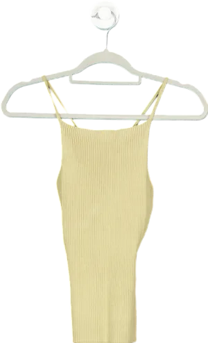ZARA Yellow Ribbed Knit Strappy Dress EU S