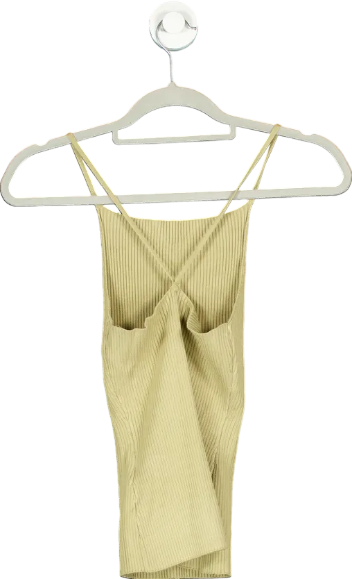 ZARA Yellow Ribbed Knit Strappy Dress EU S
